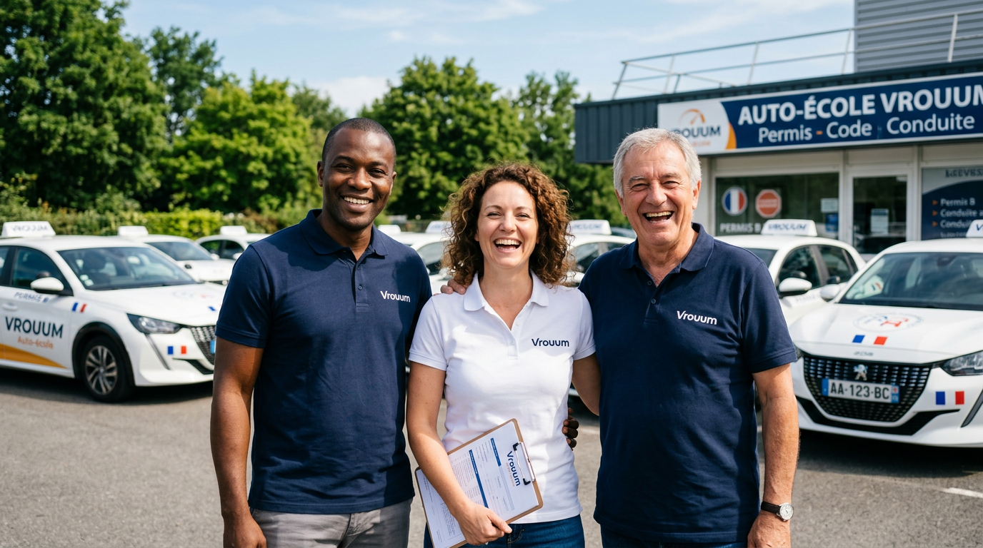 Équipe de moniteurs Vrouum souriants