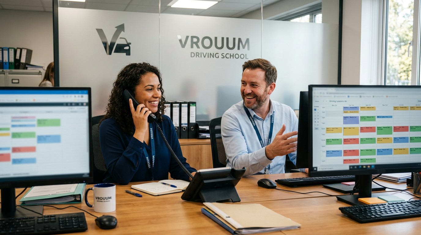 Cohérence planning : téléphone et écran au bureau Vrouum